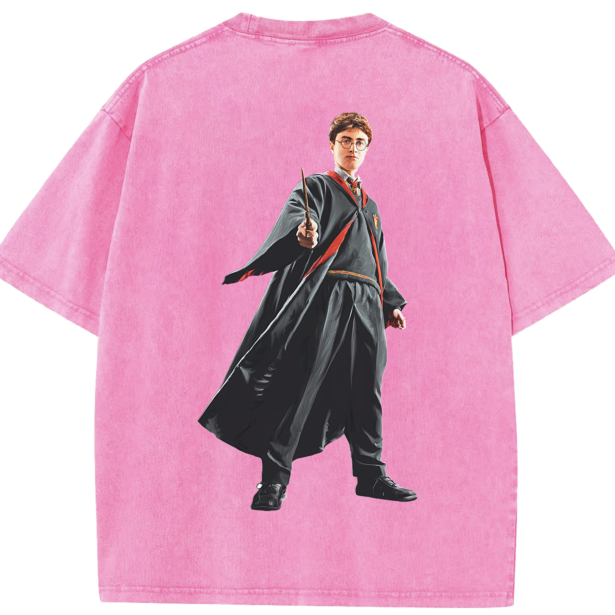 （画像用） Harry Potter ハリー・ポッターシリーズ 綿100% ヴィンテージ風 半袖Tシャツ（背面プリント）